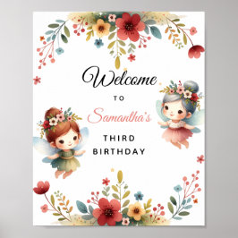 Póster Bienvenidos a la fiesta de cumpleaños del Chica de