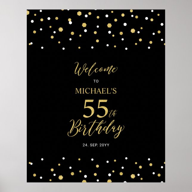 Póster Bienvenidos a la Fiesta de Cumpleaños número 55 co (Frente)