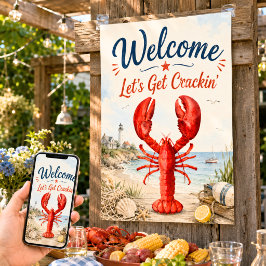 Póster Bienvenidos a la fiesta de langosta y cangrejos
