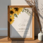 Póster Bienvenidos a la fiesta de solomillo de girasol de<br><div class="desc">El Sutton Collection cuenta con magníficos girasoles pintados a mano y vegetación. Los ricos colores y los detalles intrincados de los girasoles le dan un sentido de belleza natural y calidez a cualquier acontecimiento. Esta colección es una elección ideal tanto para eventos de verano como de otoño, ya que capta...</div>