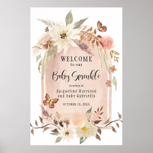 Póster Bienvenidos a la gestación floral de la BOHO en el