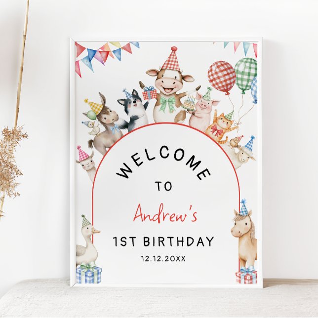 Póster Bienvenidos a la granja de animales Birthday Barny (Subido por el creador)