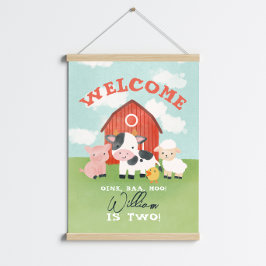 Póster Bienvenidos a la granja de animales Cute Farm Anim