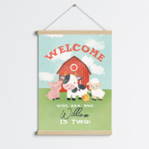 Póster Bienvenidos a la granja de animales Cute Farm Anim