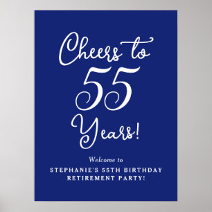 Póster Bienvenidos a la jubilación de los 55 años con los