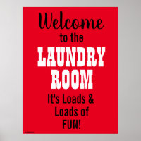 Bienvenidos a la lavandería de Poster divertido
