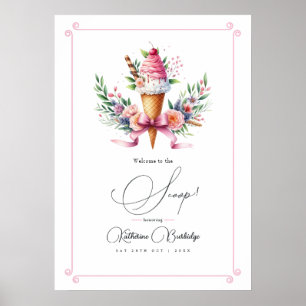 Póster Bienvenidos a la lluvia de regalos de Scoop Ice Cr