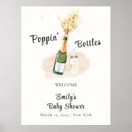 Póster Bienvenidos a la moderna botella de Poppin Champag