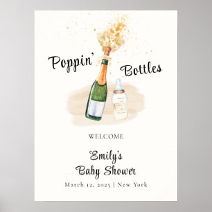 Póster Bienvenidos a la moderna botella de Poppin Champag