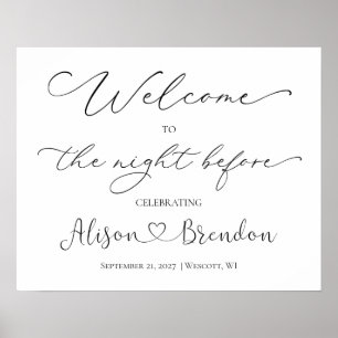 Póster Bienvenidos a la noche antes del Rótulo blanco neg