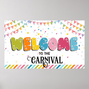 Póster Bienvenidos a la pancarta del carnaval