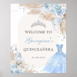 Póster Bienvenidos a la Quinceañera 15 cumpleaños de la P