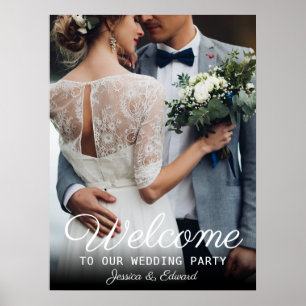 Póster Bienvenidos A La Recepción Boda De La Moda Blanca 
