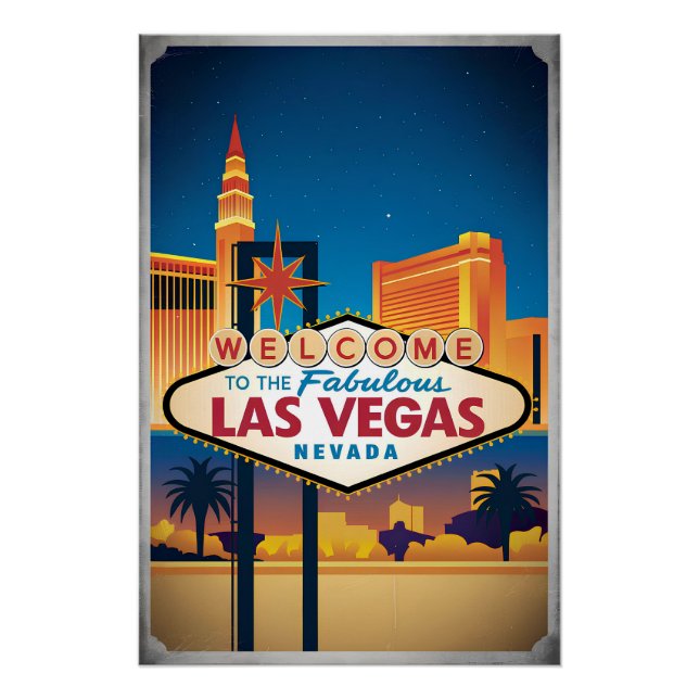 Póster Bienvenidos a las fabulosas Vegas Nevada (Anverso)