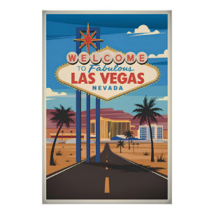 Póster Bienvenidos a las fabulosas Vegas Nevada