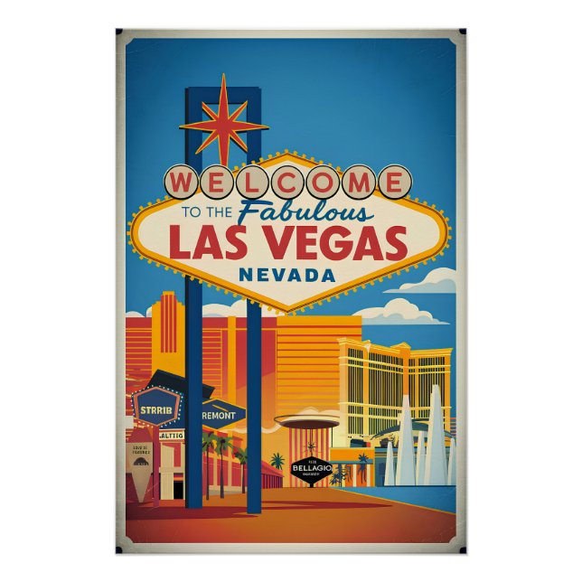 Póster Bienvenidos a las fabulosas Vegas Nevada (Anverso)