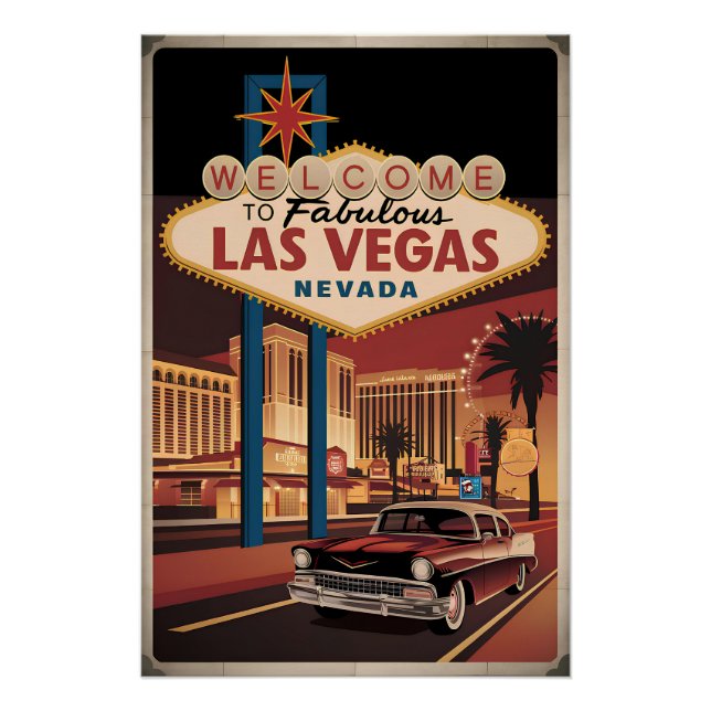 Póster Bienvenidos a las fabulosas Vegas Nevada (Anverso)