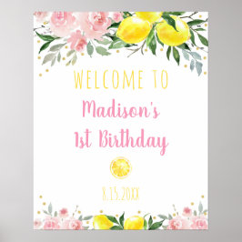 Póster Bienvenidos a Lemonade Pink Floral