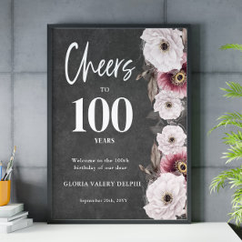 Póster Bienvenidos a los 100 años de la bienvenida a Flor