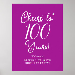 Póster Bienvenidos a los 100 años de la bienvenida a los 