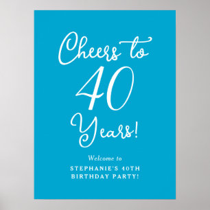 Póster Bienvenidos a los 40 años del aniversario de Aqua