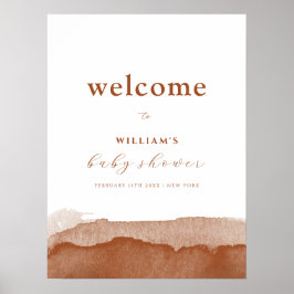 Póster Bienvenidos a Minimal Boho Terracotta Ombre Baby S