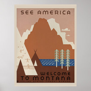 Póster Bienvenidos a Montana