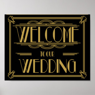 Póster Bienvenidos a nuestra boda Art Deco Print