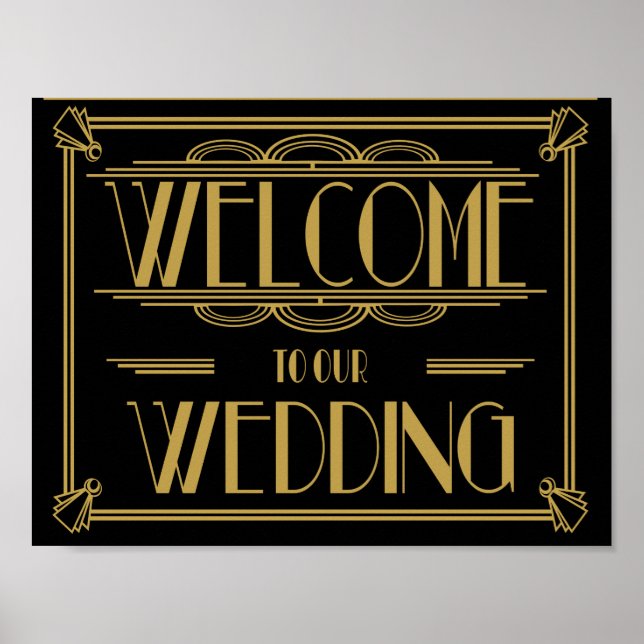 Póster Bienvenidos a nuestra boda Art Deco Print (Frente)