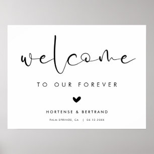 Póster Bienvenidos a nuestra Boda Forever Elegant