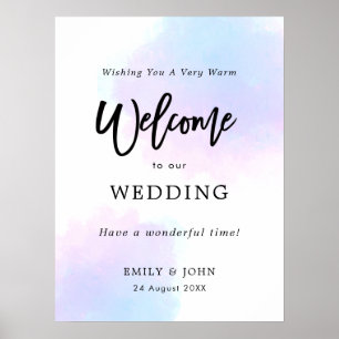 Póster Bienvenidos a nuestra Boda Pastel Waterphones