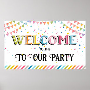 Póster Bienvenidos a nuestra pancarta de fiesta