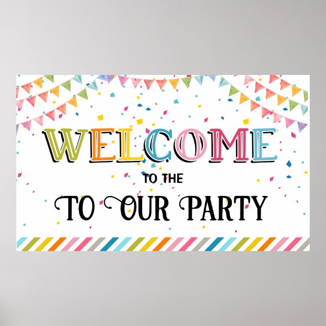 Póster Bienvenidos a nuestra pancarta de fiesta (Frente)