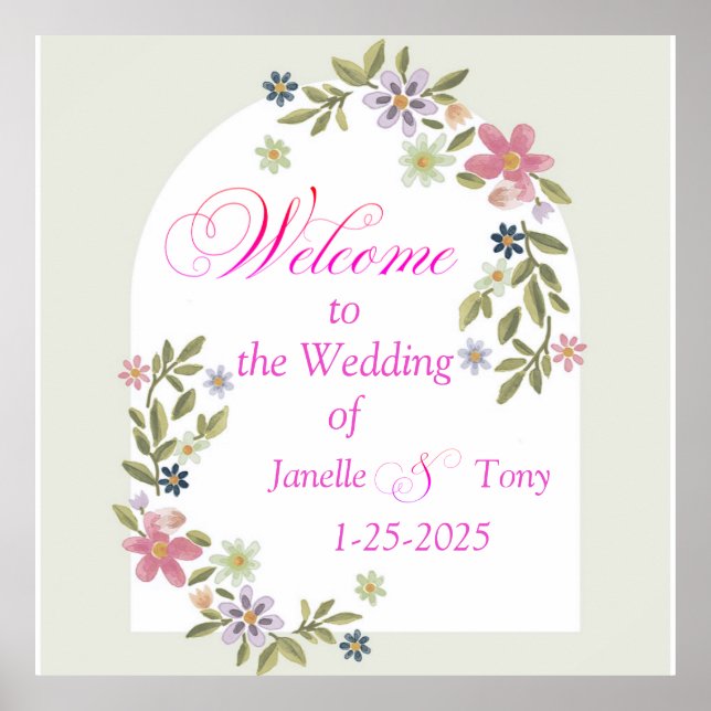 Póster Bienvenidos a nuestras placas de espuma bodas (Frente)