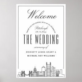 Póster ¡Bienvenidos a nuestro Boda de Pittsburgh!