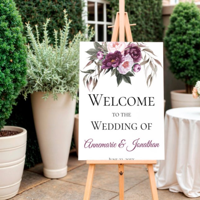 Póster Bienvenidos a nuestro Boda los peones rosados de c (Subido por el creador)