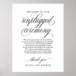 Póster Bienvenidos a nuestro cartel de ceremonia sin cone