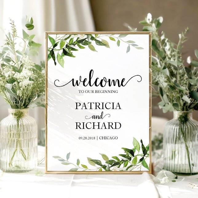 Póster Bienvenidos a nuestro comienzo de elegante boda de (Subido por el creador)