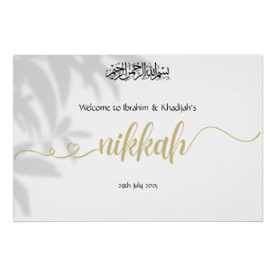 Póster Bienvenidos a nuestro Nikkah - Letrero de boda isl