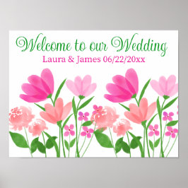 Póster Bienvenidos a nuestro poster boda
