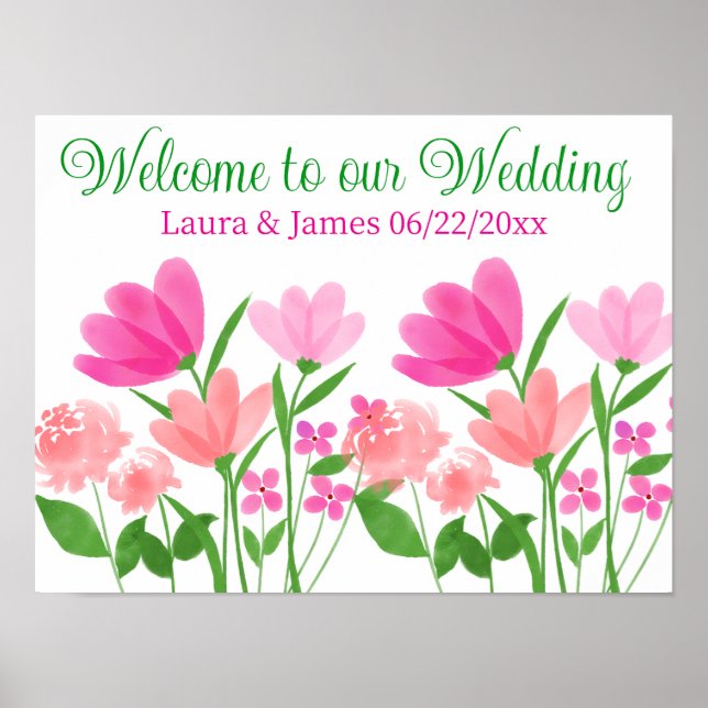 Póster Bienvenidos a nuestro poster boda (Frente)