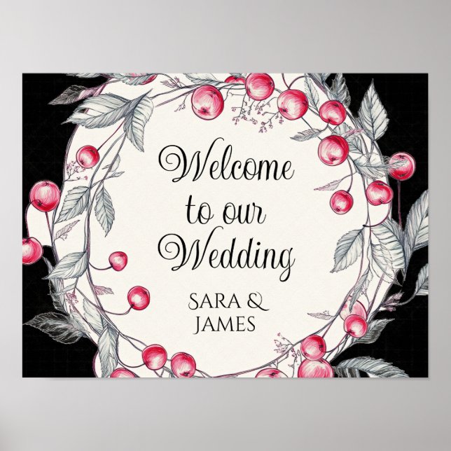 Póster Bienvenidos a nuestro poster boda (Frente)