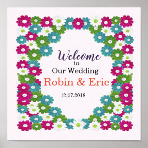 Póster Bienvenidos a nuestro poster boda