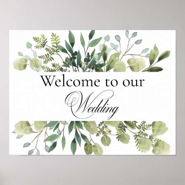 Póster Bienvenidos a nuestro poster boda (Frente)