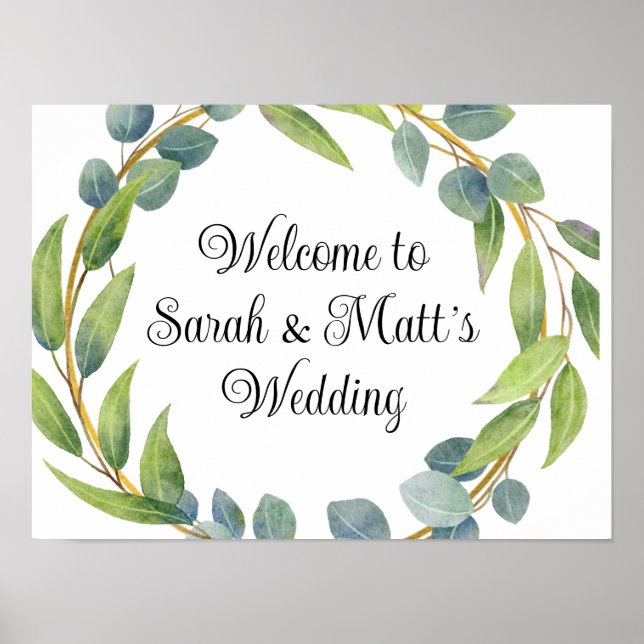 Póster Bienvenidos a nuestro poster boda (Frente)