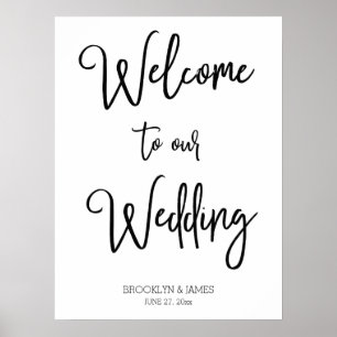 Póster Bienvenidos A Nuestro Poster De Rótulo De La Recep