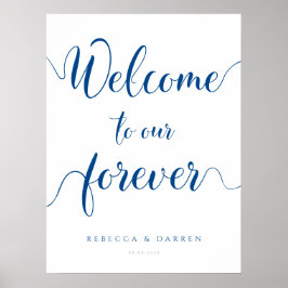 Póster Bienvenidos a nuestro Rótulo Boda Forever