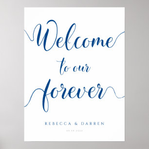 Póster Bienvenidos a nuestro Rótulo Boda Forever
