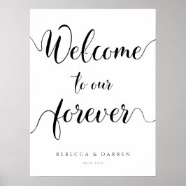 Póster Bienvenidos a nuestro Rótulo Boda Personalizado Fo