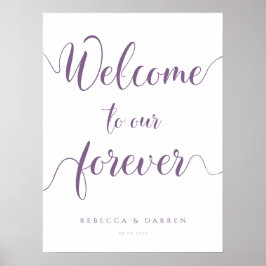 Póster Bienvenidos a nuestro Rótulo de Forever Boda